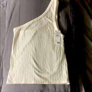 Small one shoulder white tank top American Eagle